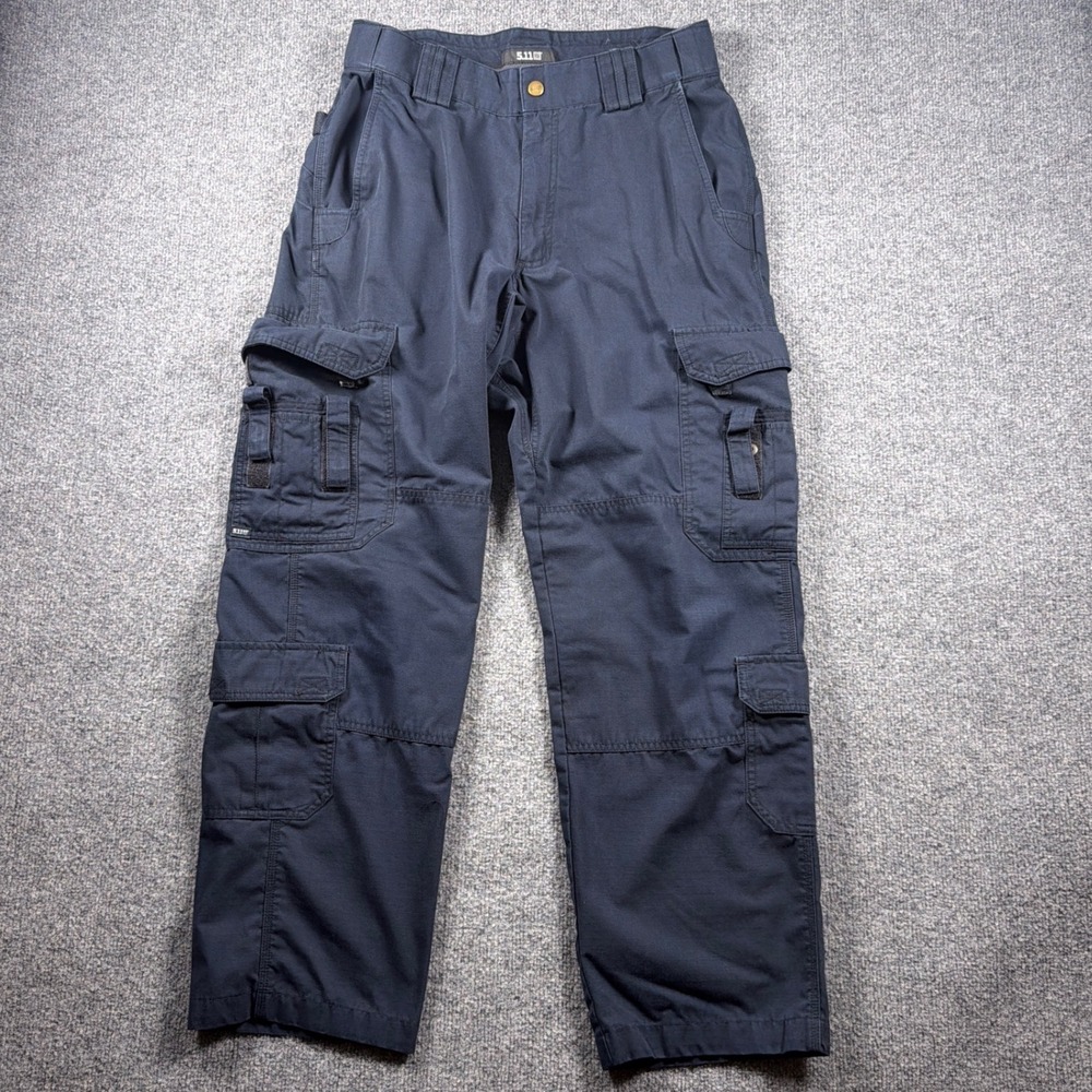 5.11 Tactical RipStop Cargo Pants EMS Mens 31x30 Blue Multi-Pocket Workwear